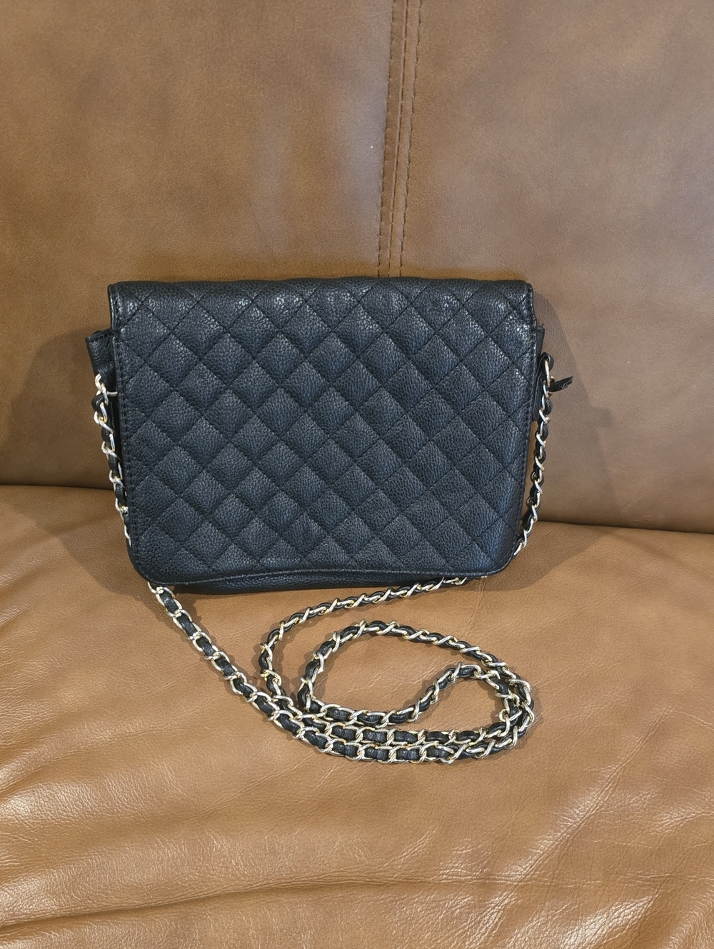 Classic Quilted Black Crossbody Bag - Women's Shoulder Purse